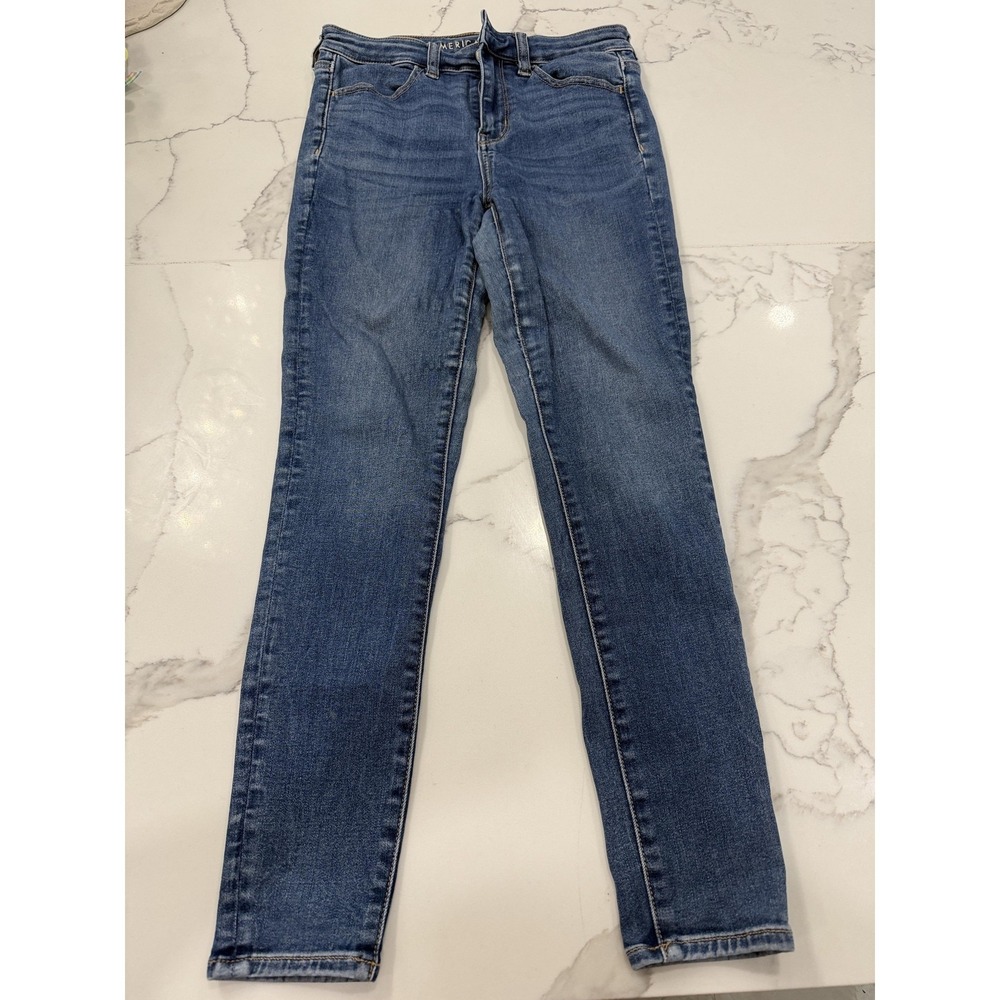 American Eagle Outfitters Jeans Womens 4 Short Blue Skinny‎ Next Level Stretch